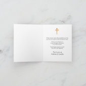 十字架とバラクリスチャンの哀悼の意 サンキューカード (内部)