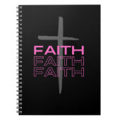 十字架とピンクの信仰の言葉 ノートブック (正面)