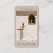 十字架とベルパクソスを持つギリシャの島教会 名刺 (正面)
