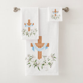 十字架とユリ バスタオルセット