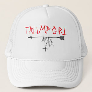十字架と信仰の矢印トラック帽を持つトランプ女の子 キャップ