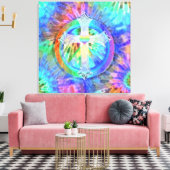 十字架と平和サイン キャンバスプリント (インサイチュ (リビング))