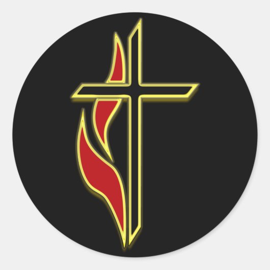 十字架と炎 ラウンドシール (正面)