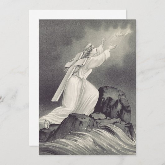 十字架と王冠のクリスチャン記号 サンキューカード (正面/裏面)