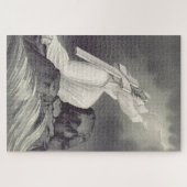 十字架と王冠のクリスチャン記号 ジグソーパズル (横)