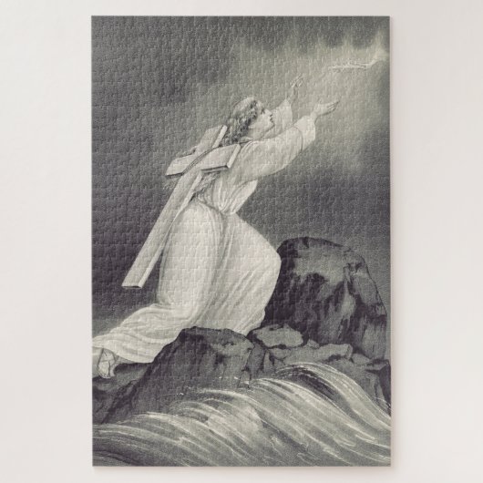 十字架と王冠のクリスチャン記号 ジグソーパズル (縦)