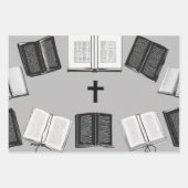 十字架と聖書の崇敬 ラッピングペーパーシート (正面3)