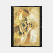 十字架と聖書の引用文 – キリスト教 フリースブランケット (正面)