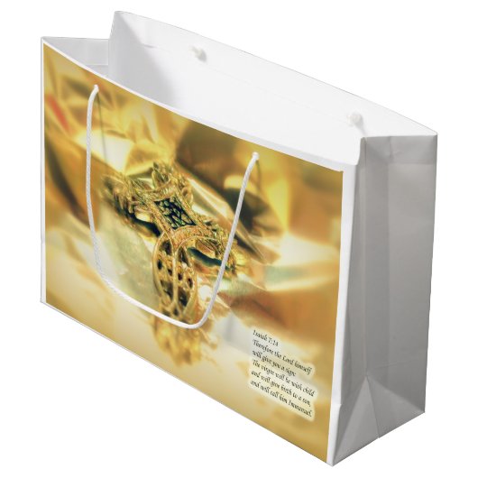 十字架と聖書の引用文 – キリスト教 ラージペーパーバッグ (正面アングル)