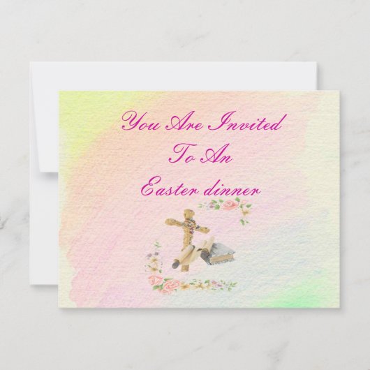 十字架と聖書 – 招待状 (正面)