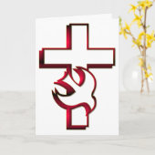 十字架と聖霊/聖霊幽霊 カード (黄色い花)