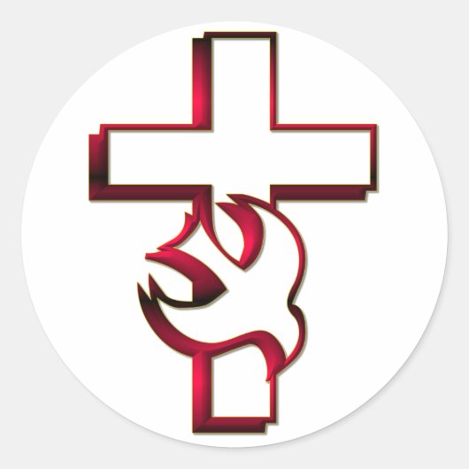 十字架と聖霊/聖霊幽霊 ラウンドシール (正面)