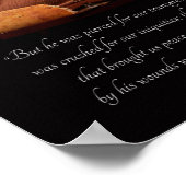 十字架と聖餐式イザヤ53:5聖なる書物、 経典ポスター ポスター (角)