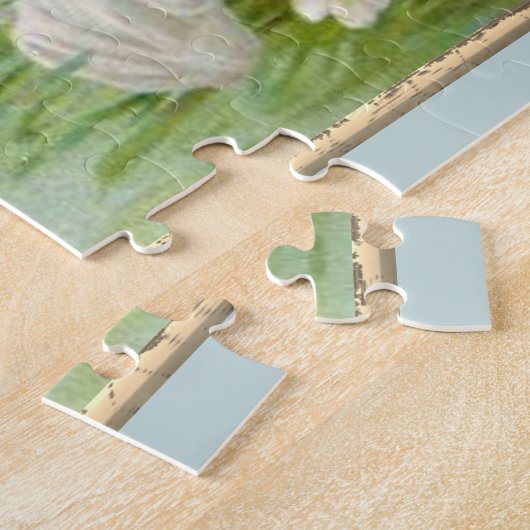 十字架と花が咲くかわいい天使 ジグソーパズル (側面)