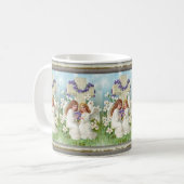 十字架と花の可愛い天使たち コーヒーマグカップ (正面左)