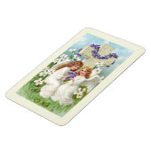 十字架と花の可愛い天使たち マグネット (左側)