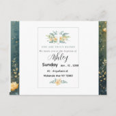 十字架と花の洗礼カード インビテーションポストカード (正面)