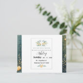 十字架と花の洗礼カード インビテーションポストカード (スタンド正面)