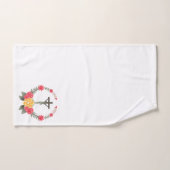 十字架と花 バスタオルセット (ハンドタオル)