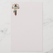 十字架と花 便箋 (正面)