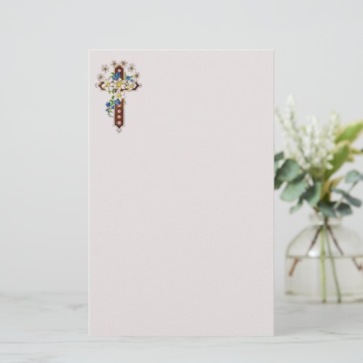 十字架と花 便箋 (スタンド正面)