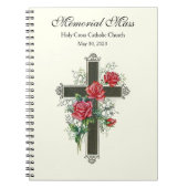 十字架と赤いバラのメモリアルマス ノートブック (正面)