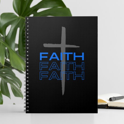 十字架と青い信仰の言葉 ノートブック