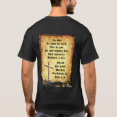 十字架と飼葉桶 John 3:16 Tシャツ (裏面)
