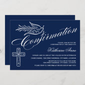 十字架と鳩による書道の確認 招待状 (正面/裏面)