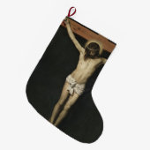 十字架につけられたキリスト（信仰）（ベラスケス） ラージクリスマスストッキング (正面 (吊り時))