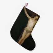 十字架につけられたキリスト（十字架上のイエス）（ゴヤ著） スモールクリスマスストッキング (正面 (吊り時))