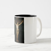 十字架につけられたキリスト(十字架上のイエス)(ゴヤ著) ツートーンマグカップ (正面右)