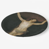 十字架につけられたキリスト（十字架上のイエス）（ゴヤ著） ペーパープレート (アングル)