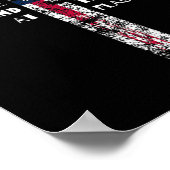 十字架にひざまずき旗艦兵の部屋に立つ ポスター (角)