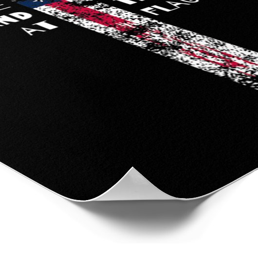 十字架にひざまずき旗艦兵の部屋に立つ ポスター (角)