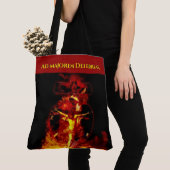 十字架に乗るカトリック宗教の聖なる三位一体イエス トートバッグ (クローズアップ)