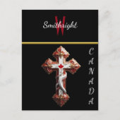 十字架に包まれた楓の葉 ポストカード (正面)