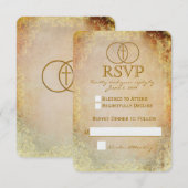 十字架に囲まれた結婚式の招待・返信カード2 出欠カード (正面/裏面)