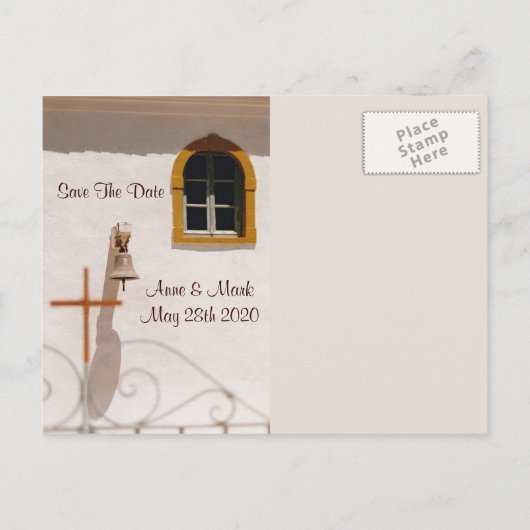 十字架のあるギリシャの教会 案内ポストカード (裏面)