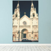 十字架のある教会のファサード キャンバスプリント (インサイチュ (ウッドフロア))