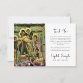 十字架のアイコンから降下オーソドックス葬儀 サンキューカード (正面)