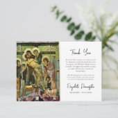 十字架のアイコンから降下オーソドックス葬儀 サンキューカード (スタンド正面)