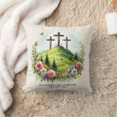 十字架のイエス彼はイースターを復活させた クッション (ブランケット)