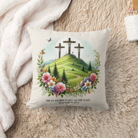 十字架のイエス彼はイースターを復活させた クッション (ブランケット)
