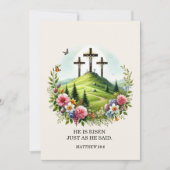十字架のイエス彼はイースターを復活させた シーズンカード (正面)
