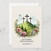 十字架のイエス彼はイースターを復活させた シーズンカード (正面/裏面)