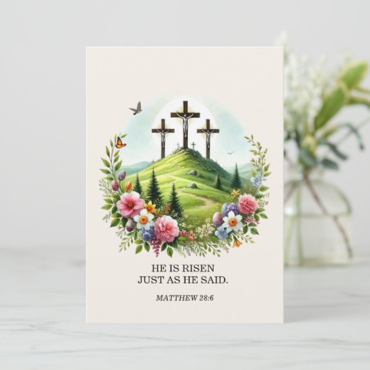 十字架のイエス彼はイースターを復活させた シーズンカード (スタンド正面)