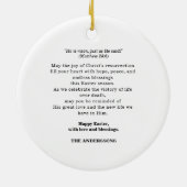 十字架のイエス彼はイースターを復活させた セラミックオーナメント (裏面)