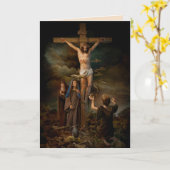 十字架のグリーティングカード カード (黄色い花)