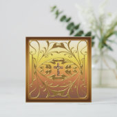 十字架のデザインが特徴的なキリスト教の結婚50周年パーティー招待状 招待状 (スタンド正面)